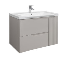 Подвесная тумба-умывальник Comforty Сидней-80 серый шелк с раковиной CF188057-80