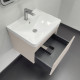 Подвесная тумба-умывальник Comforty Енисей-60П серый шелк с раковиной 4460
