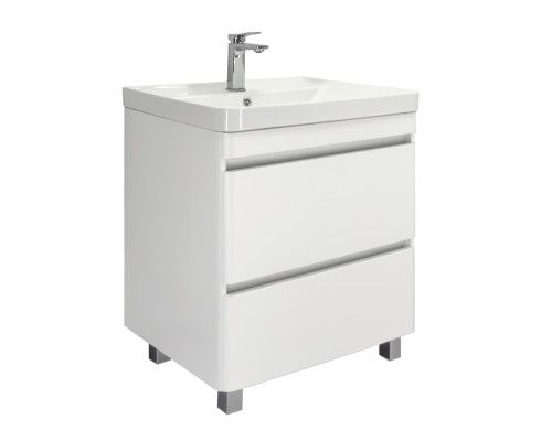 Тумба-умывальник напольная Comforty Валдай-70Н белая матовая с раковиной 4470