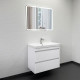 Тумба-умывальник подвесная Comforty Енисей-80П2 белый глянец c раковиной 4480
