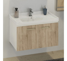 Тумба-умывальник "Рига-80" дуб сонома с раковиной Comforty 9335-80 Comforty