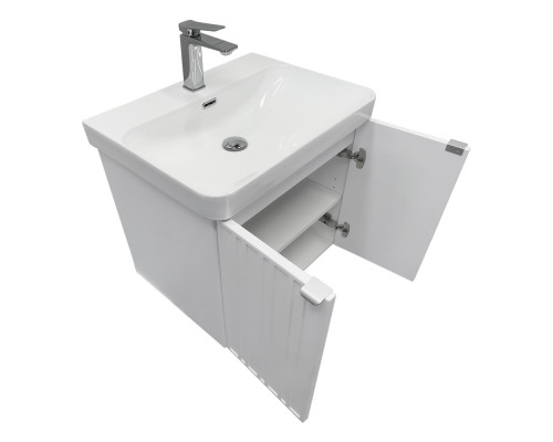 Тумба-умывальник Comforty Тенерифе-60 подвесная, белая матовая с раковиной CF19595BX-60