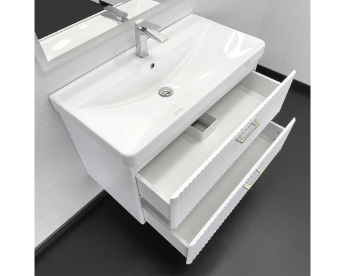 Тумба-умывальник Ангара-90П белый матовый c раковиной Comforty 4490