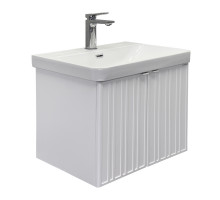 Тумба-умывальник Comforty Тенерифе-60 подвесная, белая матовая с раковиной CF19595BX-60