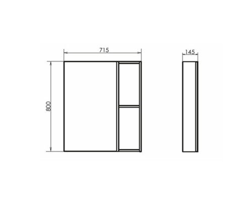 Зеркало-шкаф Comforty Дуэт-75 дуб натуральный