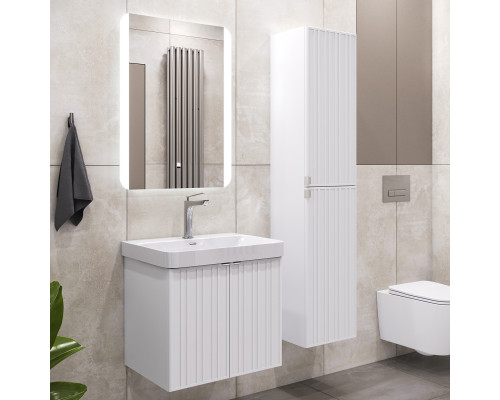 Тумба-умывальник Comforty Тенерифе-60 подвесная, белая матовая с раковиной CF19595BX-60