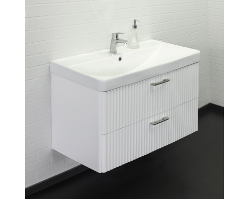 Тумба-умывальник Ангара-90П белый матовый c раковиной Comforty 4490