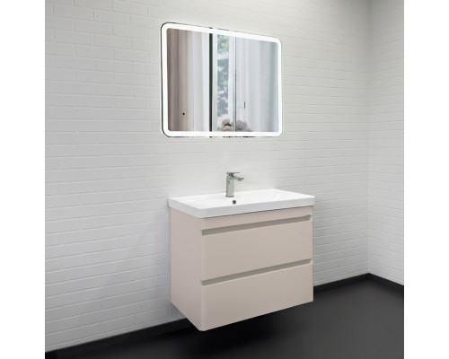 Тумба-умывальник подвесная Comforty Енисей-80П2 серый шелк c раковиной 4480