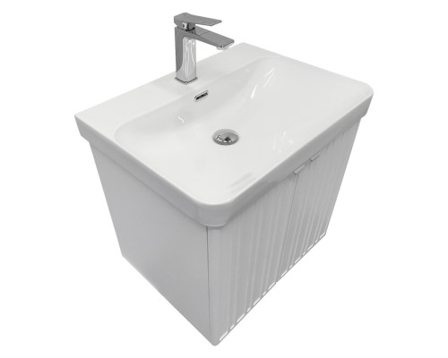 Тумба-умывальник Comforty Тенерифе-60 подвесная, белая матовая с раковиной CF19595BX-60