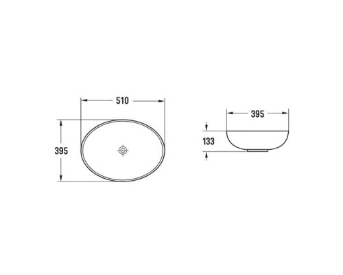 Овальная накладная раковина 50 см Comforty N78166MWY-2