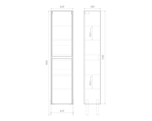 Подвесная шкаф-колонна Comforty Селенга-40 дуб тёмно-коричневый
