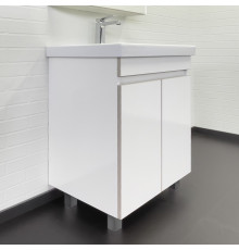 Тумба-умывальник Comforty Нея-60Н белый глянец с раковиной MODUO 60