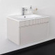 Тумба-умывальник для ванной Comforty Мадрид 70 серый шёлк с раковиной Comforty 70E