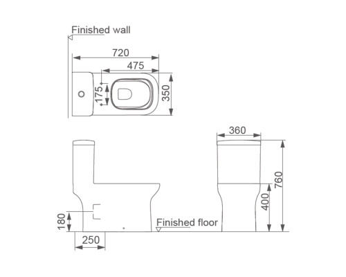 Напольный унитаз моноблок Comforty CF3C6328P