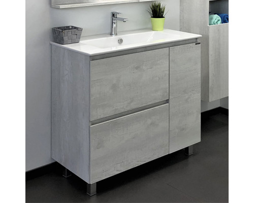 Тумба-умывальник Верона-90 дуб белый с раковиной Quadro 90 Comforty