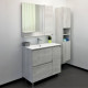 Тумба-умывальник Верона-90 дуб белый с раковиной Quadro 90 Comforty