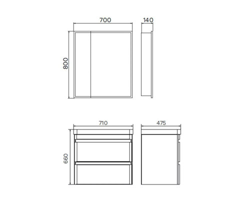 Тумба-умывальник подвесная Comforty Валдай-70П2 белая матовая с раковиной 4470