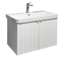Тумба-умывальник Comforty Тенерифе-80 подвесная, белая матовая с раковиной CF19595BX-80