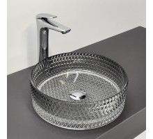 Накладная раковина 36 см Comforty CF21010 стеклянная градиентный серый