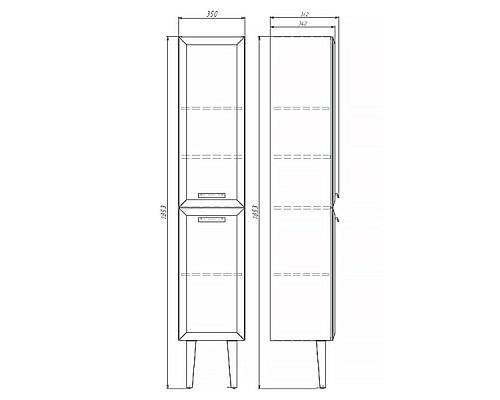 Шкаф-колонна Comforty Империя-35 белый глянец