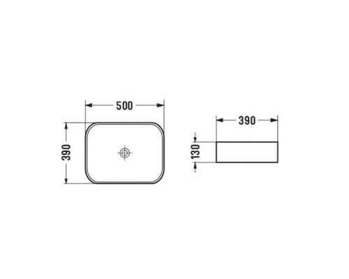 Накладная прямоугольная раковина 50 см Comforty N78109MWY-2