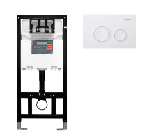 Cистема инсталляции для подвесного унитаза Comforty CF3GT1900-10WH с клавишей управления CF3BT7912WH (матовая белая)