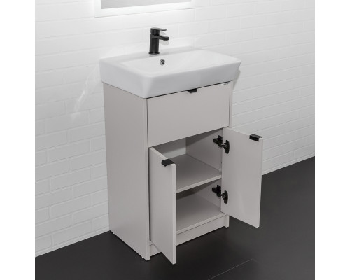 Напольная тумба-умывальник Comforty Руза-50 серый шелк с раковиной 9055RA-50