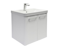 Подвесная тумба-умывальник Comforty Катунь 60ПД белая матовая с раковиной 4460