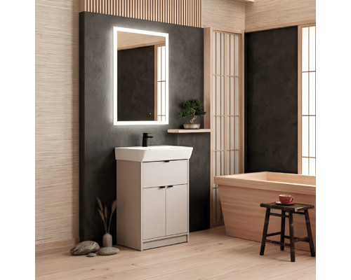 Напольная тумба-умывальник Comforty Руза-50 серый шелк с раковиной 9055RA-50