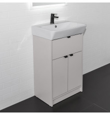 Напольная тумба-умывальник Comforty Руза-50 серый шелк с раковиной 9055RA-50