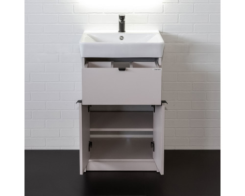 Напольная тумба-умывальник Comforty Руза-50 серый шелк с раковиной 9055RA-50