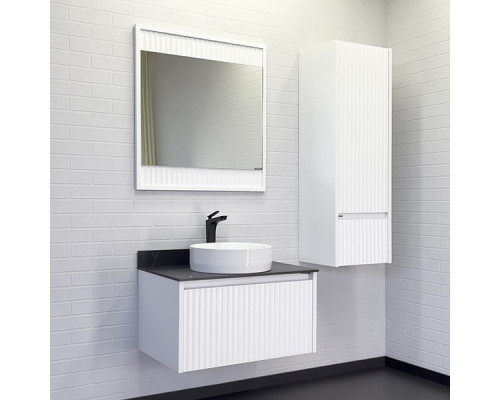 Зеркало Comforty Марсель-75 белое матовое с подсветкой