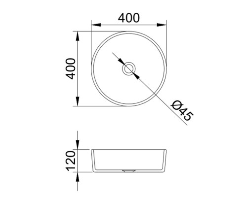 Накладная раковина 40 см Comforty CF21001 стеклянная прозрачное стекло