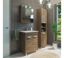 Тумба-умывальник Марио-60 дуб темный с раковиной Quadro 60 Comforty