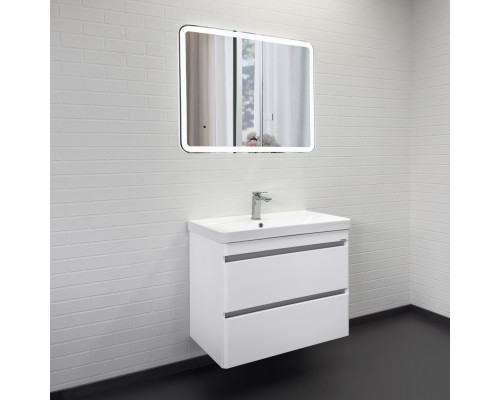 Тумба-умывальник подвесная Comforty Валдай-80П2 белая матовая с раковиной Comforty 4480