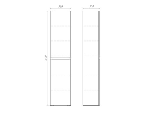Подвесная шкаф-колонна для ванной комнаты Comforty Валдай-35П белая матовая