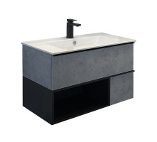 Тумба-умывальник Comforty Франкфурт 90 бетон светлый с раковиной Quadro 90