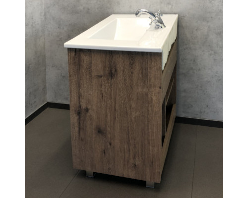 Тумба-умывальник Марио-75 дуб темный с раковиной Quadro 75 Comforty