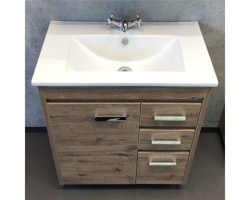 Тумба-умывальник Марио-75 дуб темный с раковиной Quadro 75 Comforty