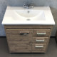 Тумба-умывальник Марио-75 дуб темный с раковиной Quadro 75 Comforty
