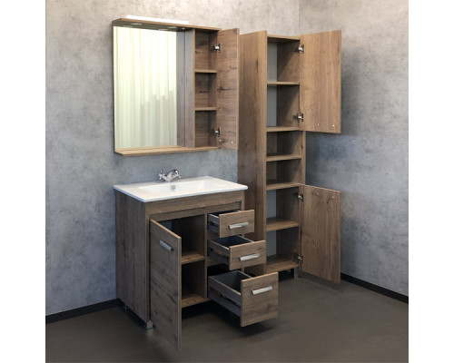 Тумба-умывальник Марио-75 дуб темный с раковиной Quadro 75 Comforty