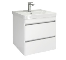 Тумба-умывальник подвесная Comforty Енисей-60П2 белый глянец с раковиной 4460