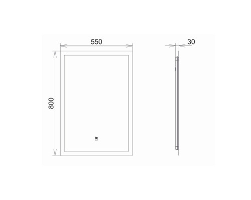Зеркало для ванной Comforty Эдельвейс 55 LED-подсветка, бесконтактный сенсор
