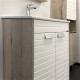 Тумба-умывальник Comforty Клеон 60Н белый/дуб дымчатый с раковиной Comforty 60E