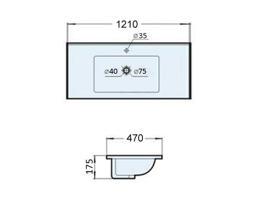 Раковина 120 см Comforty 9120E