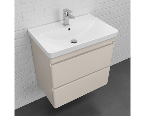 Тумба-умывальник подвесная Comforty Енисей-70П2 серый шелк c раковиной 4470