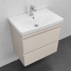 Тумба-умывальник подвесная Comforty Енисей-70П2 серый шелк c раковиной 4470