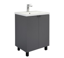 Тумба-умывальник Comforty Лима-60Н антрацит с раковиной Комо 60