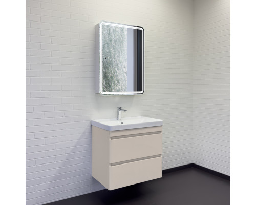 Тумба-умывальник подвесная Comforty Енисей-70П2 серый шелк c раковиной 4470