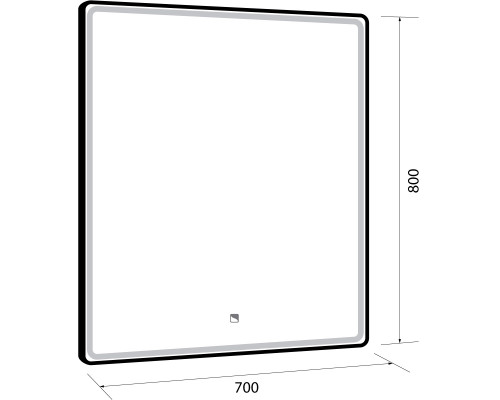Зеркало POINT, 70x80 см, сенсорный выключатель, LED-подсветка Dreja
